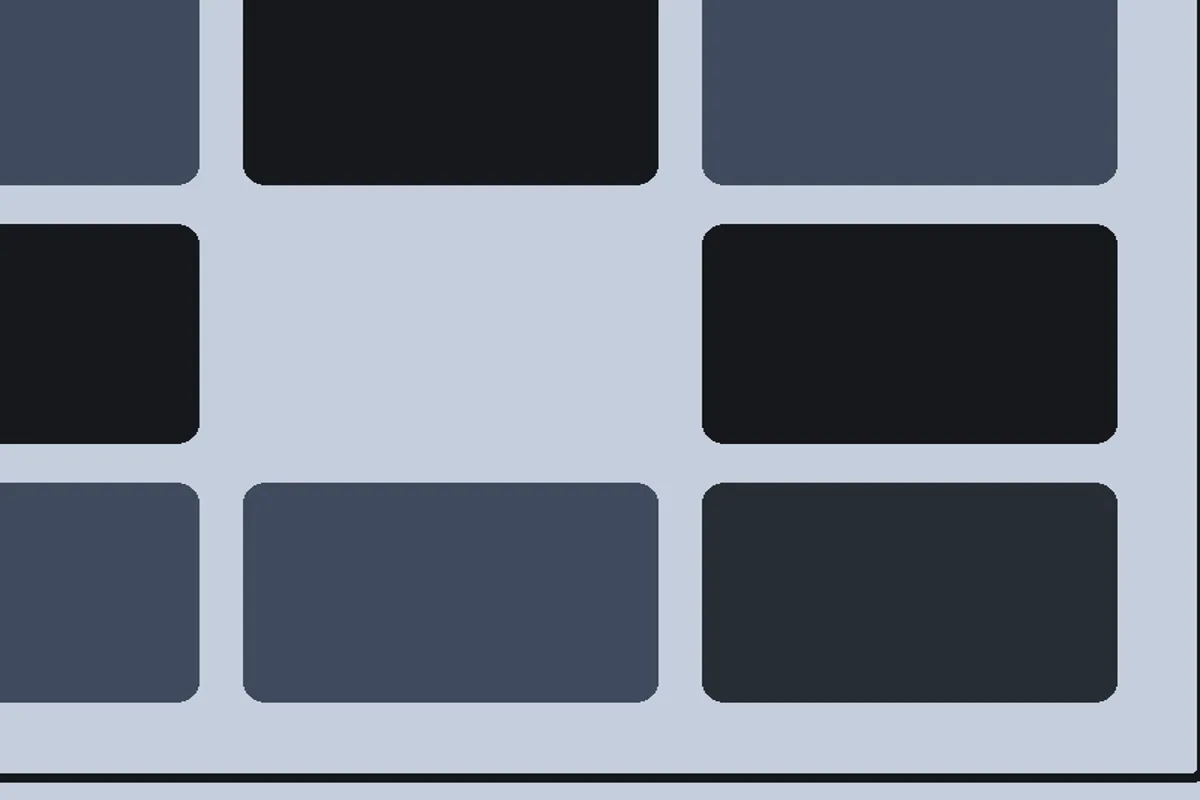 Close detail of cue-grid geometry used as the soundboard mark.